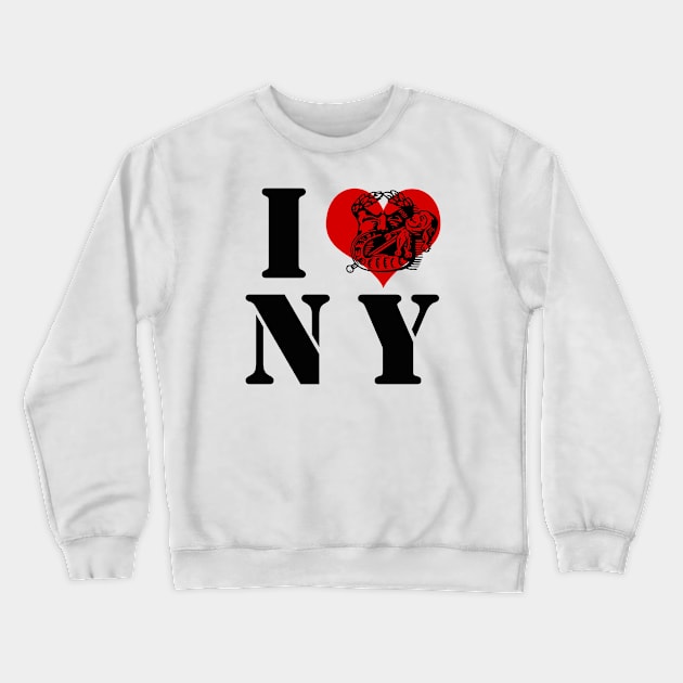 I Love NY drama face Crewneck Sweatshirt by CafeConCawfee